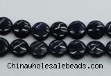 CNL922 15.5 inches 8mm flat round natural lapis lazuli gemstone beads