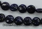 CNL923 15.5 inches 10mm flat round natural lapis lazuli gemstone beads