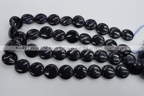 CNL928 15.5 inches 20mm flat round natural lapis lazuli gemstone beads