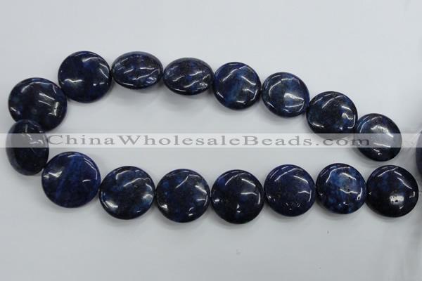 CNL929 15.5 inches 25mm flat round natural lapis lazuli gemstone beads