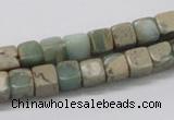 CNS06 16 inches 7*7mm cube natural serpentine jasper beads wholesale