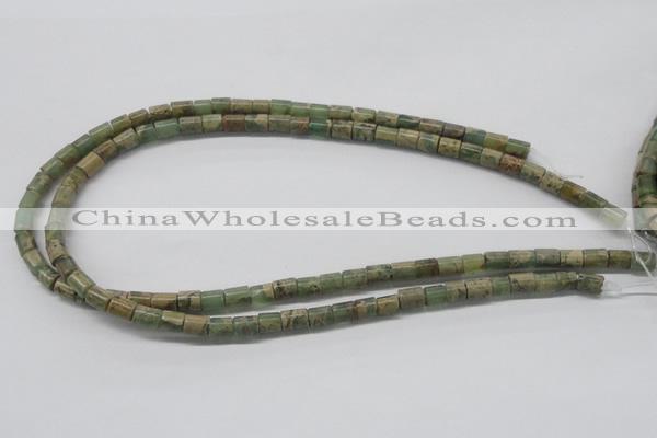 CNS07 16 inches 6*8mm cylinder natural serpentine jasper beads