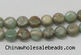 CNS08 16 inches 8mm flat round natural serpentine jasper beads