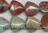 CNS117 15.5 inches 18*18mm triangle natural serpentine jasper beads