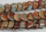 CNS124 15.5 inches 12mm flat round natural serpentine jasper beads