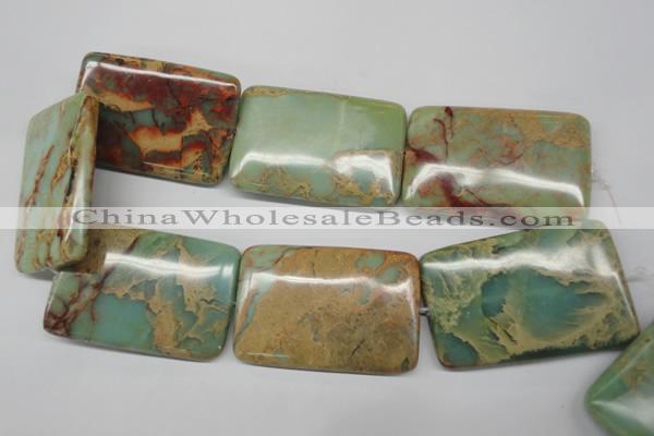 CNS153 15.5 inches 40*60mm rectangle natural serpentine jasper beads