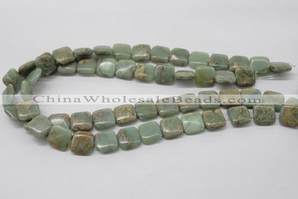 CNS17 16 inches 16*16mm square natural serpentine jasper beads