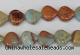 CNS186 15.5 inches 12*12mm triangle natural serpentine jasper beads