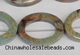 CNS198 15.5 inches 22*30mm oval donut natural serpentine jasper beads