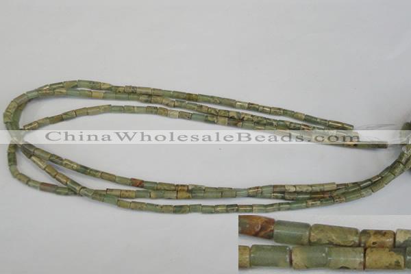 CNS206 15.5 inches 4*6mm tube natural serpentine jasper beads