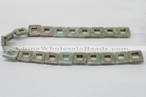 CNS21 16 inches 20*20mm square natural serpentine jasper beads