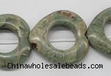 CNS22 16 inches 30*30mm heart natural serpentine jasper beads