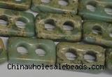 CNS226 15.5 inches 15*25mm carved rectangle natural serpentine jasper beads
