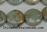 CNS233 15.5 inches 20mm flat round natural serpentine jasper beads