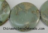 CNS236 15.5 inches 35mm flat round natural serpentine jasper beads