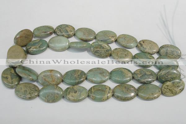 CNS242 15.5 inches 18*25mm oval natural serpentine jasper beads