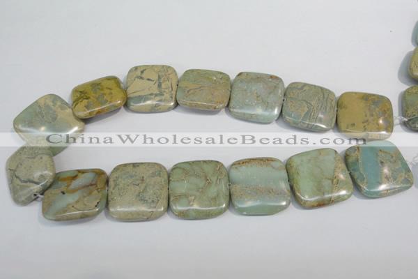 CNS252 15.5 inches 30*30mm square natural serpentine jasper beads