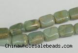 CNS254 15.5 inches 8*10mm rectangle natural serpentine jasper beads