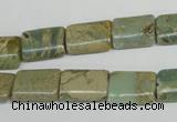 CNS260 15.5 inches 10*14mm flat tube natural serpentine jasper beads