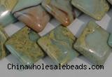 CNS265 15.5 inches 18*18mm diamond natural serpentine jasper beads