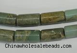 CNS275 15.5 inches 8*16mm tube natural serpentine jasper beads