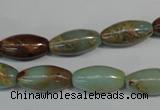 CNS277 15.5 inches 8*16mm rice natural serpentine jasper beads