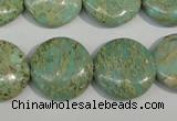 CNS284 15.5 inches 18mm flat round natural serpentine jasper beads