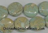 CNS286 15.5 inches 18mm flat round natural serpentine jasper beads