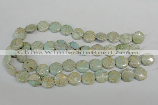 CNS286 15.5 inches 18mm flat round natural serpentine jasper beads