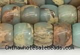 CNS307 15.5 inches 8*10mm rondelle serpentine jasper beads