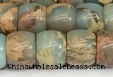 CNS308 15.5 inches 10*12mm rondelle serpentine jasper beads