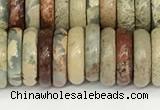 CNS328 15.5 inches 3*10mm rondelle serpentine jasper beads