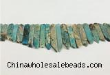 CNS357 Top drilled 8*15mm - 10*60mm sticks serpentine jasper beads
