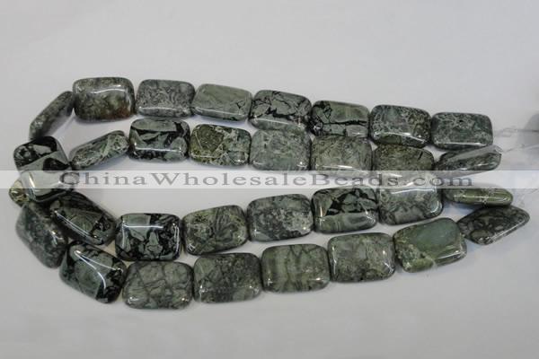 CNS438 15.5 inches 18*25mm rectangle natural serpentine jasper beads