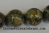 CNS508 15.5 inches 20mm round natural serpentine jasper beads