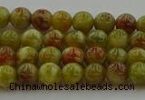 CNS601 15.5 inches 6mm round green dragon serpentine jasper beads