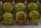 CNS606 15.5 inches 16mm round green dragon serpentine jasper beads