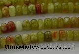 CNS609 15.5 inches 2.5*4mm rondelle green dragon serpentine jasper beads