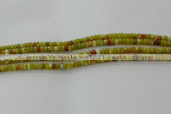 CNS609 15.5 inches 2.5*4mm rondelle green dragon serpentine jasper beads