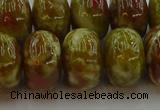 CNS616 15.5 inches 12*18mm rondelle green dragon serpentine jasper beads