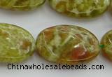 CNS635 15.5 inches 18*25mm oval green dragon serpentine jasper beads