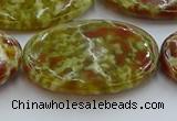 CNS638 15.5 inches 30*40mm oval green dragon serpentine jasper beads