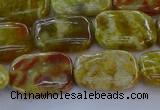 CNS671 15.5 inches 12*16mm rectangle green dragon serpentine jasper beads