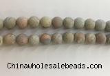 CNS710 15.5 inches 12mm round matte serpentine jasper beads