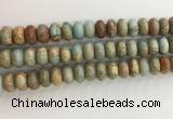 CNS716 15.5 inches 7*12mm rondelle serpentine jasper beads wholesale