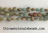 CNS720 15.5 inches 10mm flat round serpentine jasper beads wholesale