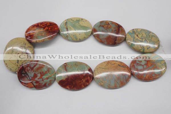 CNS98 15.5 inches 35*45mm oval natural serpentine jasper beads