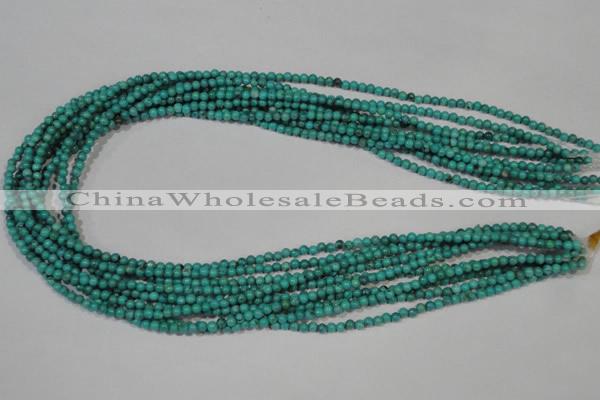 CNT202 15.5 inches 3mm round natural turquoise beads wholesale