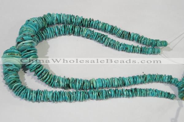 CNT228 15.5 inches 2*6mm - 5*22mm dish natural turquoise beads wholesale