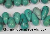 CNT230 Top-drilled 6*12mm - 8*18mm teardrop natural turquoise beads